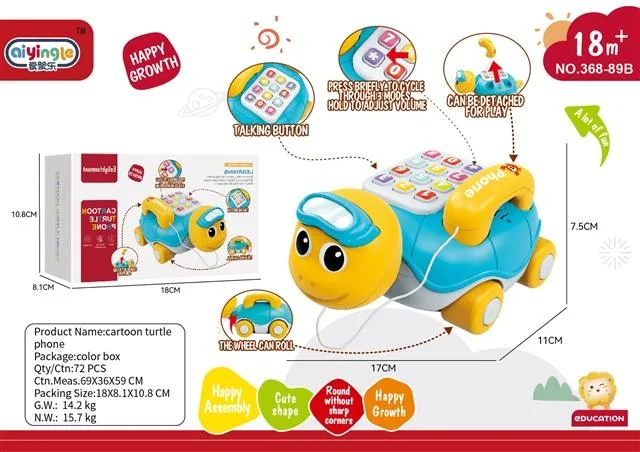 Turtle music phone car 3*AAA product reference for B2B toy buyers