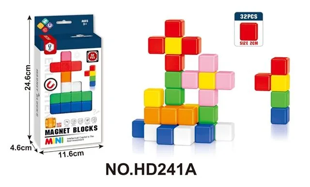 2.0 Magnetic Cubes, 32-Piece Set (Solid Color, Rounded Corners) product reference for B2B toy buyers