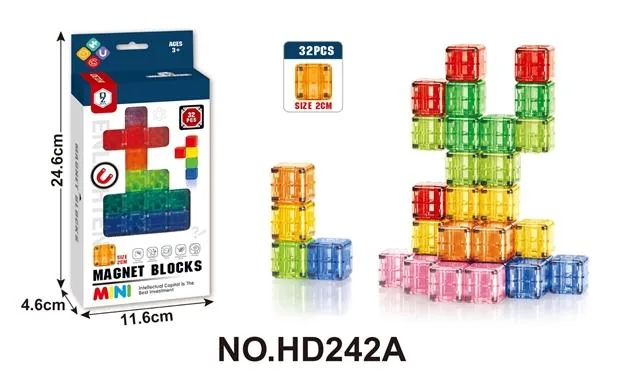 2.0 Magnetic Cubes, 32-Piece Set (Transparent, Rounded Corners) product reference for B2B toy buyers