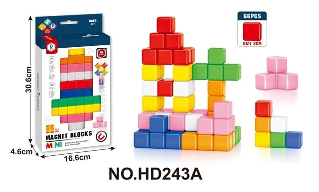 2.0 Magnetic Cubes, 66-Piece Set (Solid Color, Rounded Corners) product reference for B2B toy buyers