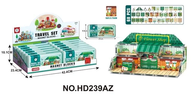 3.75 Metal Box Travel Set: Magnetic Tiles – Flower Shop, 68-Piece (12 per display box) product reference for B2B toy buyers