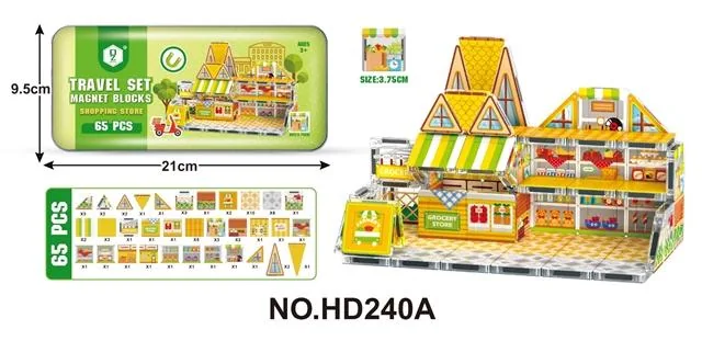 3.75 Metal Box Travel Set: Magnetic Tiles – Grocery Store, 65-Piece product reference for B2B toy buyers