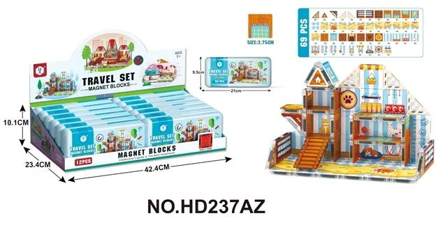 3.75 Metal Box Travel Set Magnetic Tiles: Pet Store, 69 pcs (12 per display box) product reference for B2B toy buyers