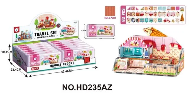 3.75 Tin Travel Set Magnetic Tiles: Dessert Shop, 63 pcs (12 per display box) product reference for B2B toy buyers