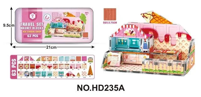 3.75 Tin Travel Set Magnetic Tiles: Dessert Shop, 63 pcs product reference for B2B toy buyers