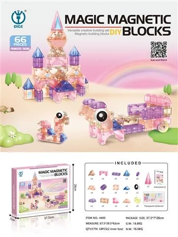 66PCS Dinosaur Magnetic Building Blocks product reference for B2B toy buyers