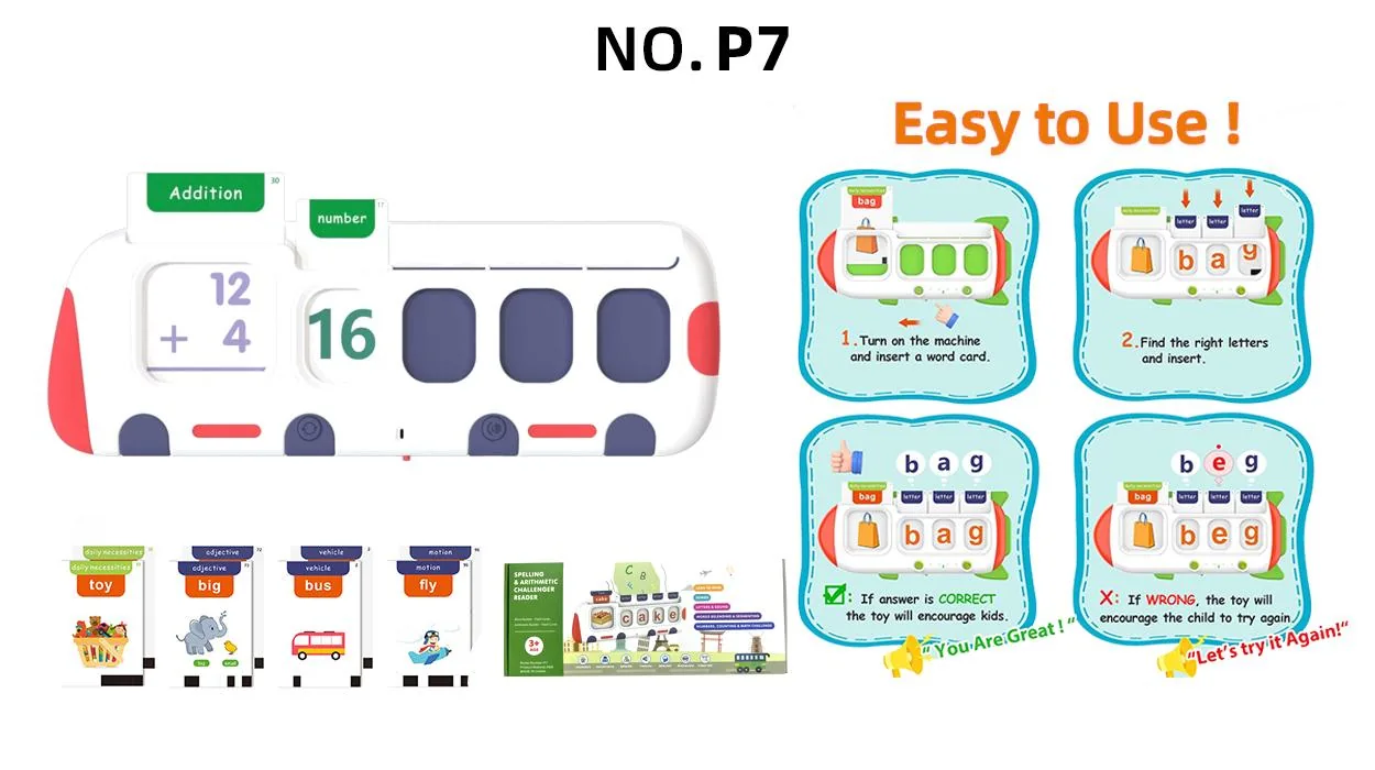 Flash Card Machine (107 word cards +6 songs + 52 letter cards) product reference for B2B toy buyers