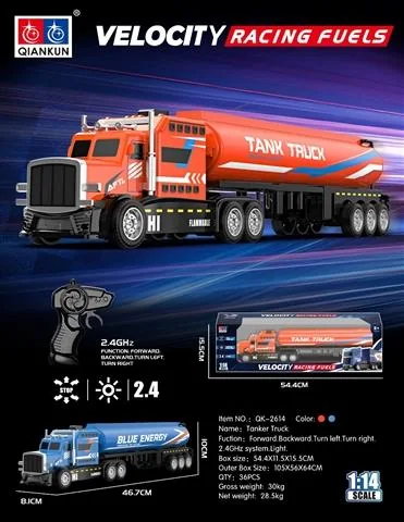 1:14 Sitong RC Tanker Truck with Lights, 2.4 GHz, Includes 3.7V 500mAh Lithium Battery product reference for B2B toy buyers