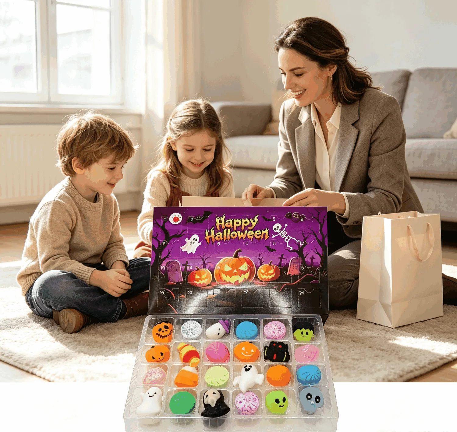 2026 Halloween Countdown Calendar Halloween countdown squishy sensory blind box... product reference for B2B toy buyers