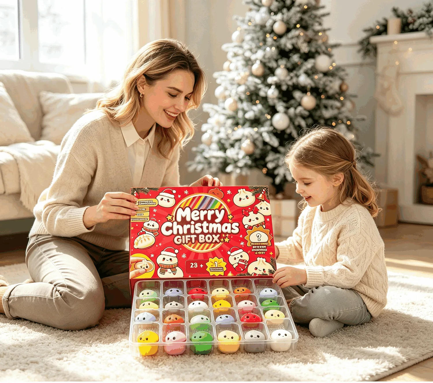 Hole-Poking Fun, Poke-and-Poke sensory-play Toys, Christmas Buns, Mystery Buns, Fidge product reference for B2B toy buyers