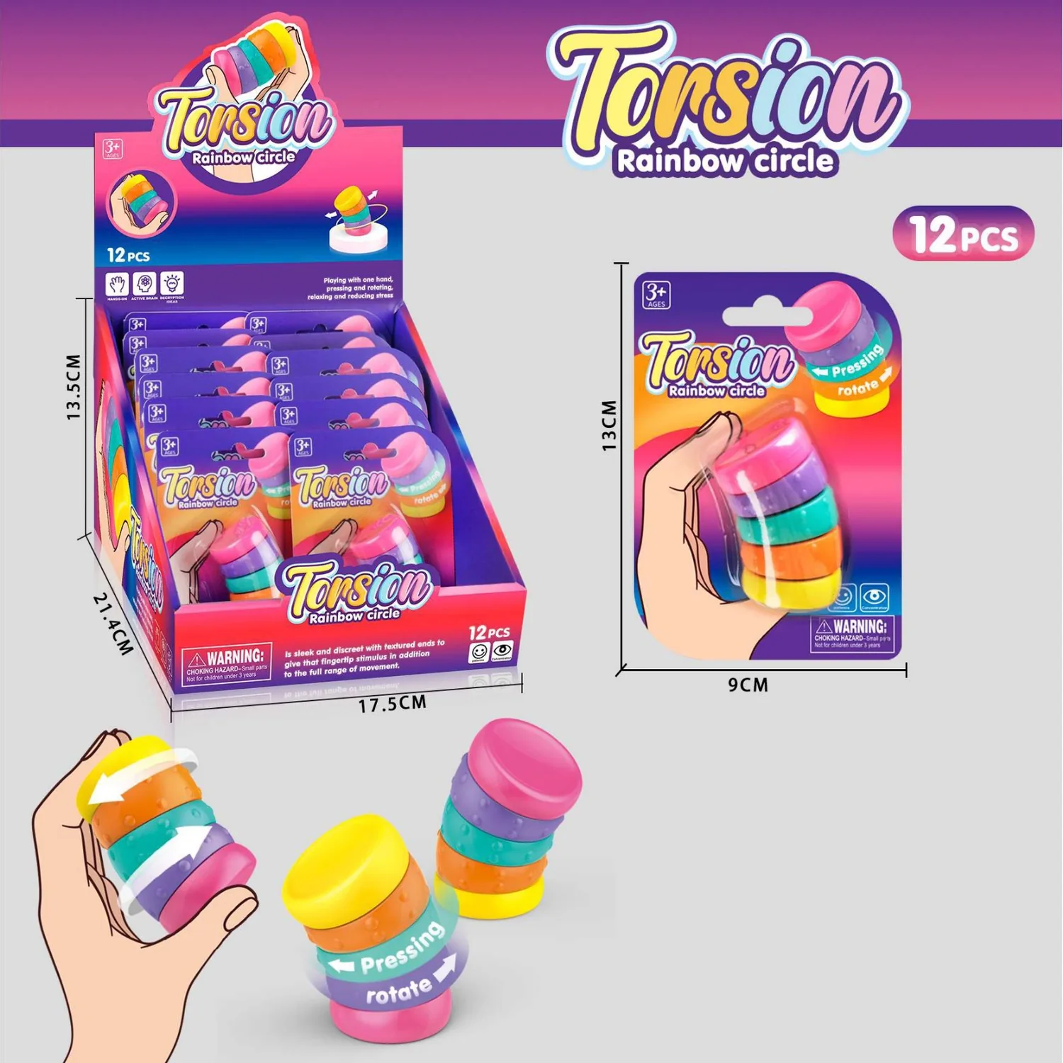 Twist-and-Spin Finger Spinner(24PCS, BOX) product reference for B2B toy buyers